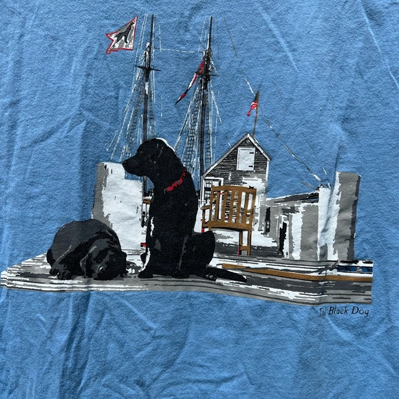 The Black Dog Martha's Vineyard Men's Small Blue Two Sided Graphic T-Shirt - Picture 4 of 6